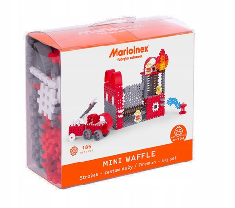 Mini Wafle Klocki City 185 el. Strażak Marioinex PL 03803