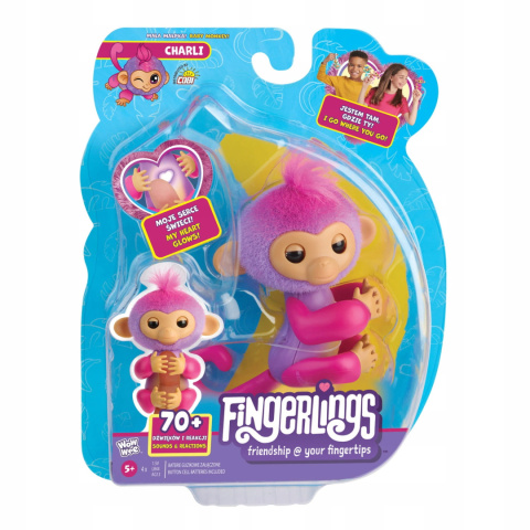 Fingerlings Fioletowa Interaktywna Małpka Charlie