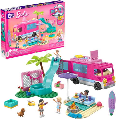 Klocki Barbie Mega Bloks Zestaw Wymarzony Kamper 580 elementów HPN80