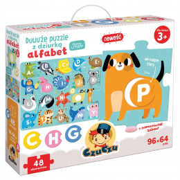 CzuCzu Duże Puzzle z Dziurką Alfabet Literki 48 elementów 3+ 91262