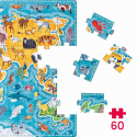 CzuCzu Puzzle Puzzlove Zwierzęta Mapa Świata 60 elementów 91927