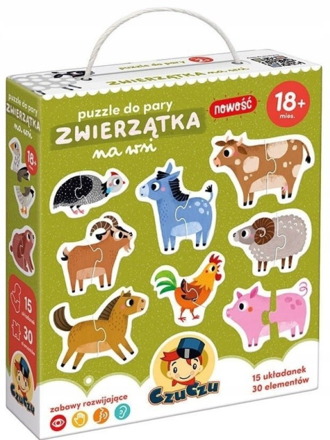 CzuCzu Puzzle Do Pary Zwierzątka na Wsi 18m+ 91811