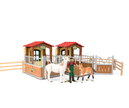 Schleich 72116 Zestaw Otwarta Stajnia dla Koni 2 Boksy 2 Figurki