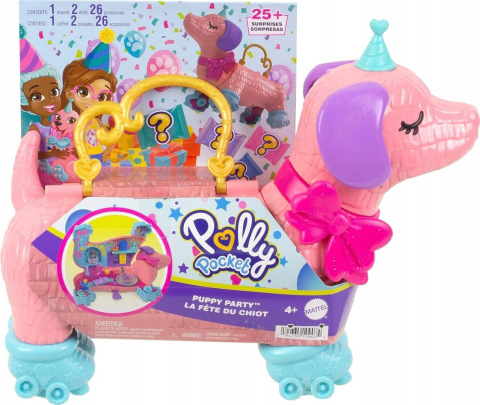 Polly Pocket Zestaw Piniata Różowy Piesek Jamnik - Torebka Lalka HKV52