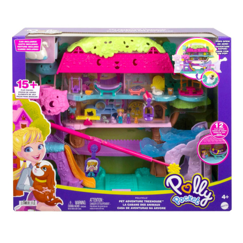 Polly Pocket Zestaw Duży Domek Na Drzewie Przygody Zwierzątek HHJ06