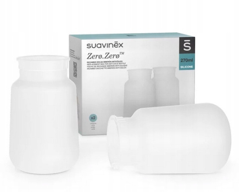 Suavinex Silikonowa Torebka do Butelki Zero Zero 2 Sztuki 270ml