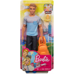 Barbie Lalka Stylowy Ken W Podróży + Plecak FWV15